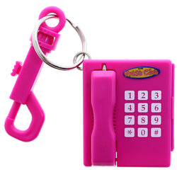Mi Amore Retro Telephone Address Book Hidden Pen Picture-Frame-Keychain Pink & Silver-Tone