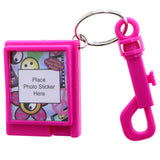 Mi Amore Retro Telephone Address Book Hidden Pen Picture-Frame-Keychain Pink & Silver-Tone