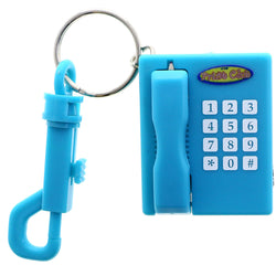 Mi Amore Retro Telephone Address Book Hidden Pen Picture-Frame-Keychain Blue & Silver-Tone