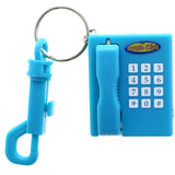 Mi Amore Retro Telephone Address Book Hidden Pen Picture-Frame-Keychain Blue & Silver-Tone