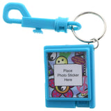 Mi Amore Retro Telephone Address Book Hidden Pen Picture-Frame-Keychain Blue & Silver-Tone