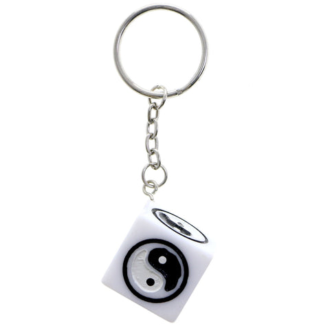 Mi Amore Yin-Yang Cube Split-Ring-Keychain White & Black