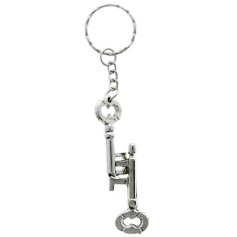 Mi Amore Key Puzzle Split-Ring-Keychain Silver-Tone