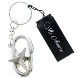 Mi Amore Star Puzzle Split-Ring-Keychain Silver-Tone