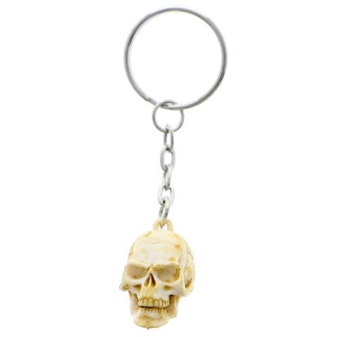 Mi Amore Skull Split-Ring-Keychain White/Brown