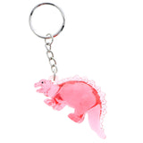 Mi Amore Stegosaurus Dinosaur Split-Ring-Keychain Red & Clear