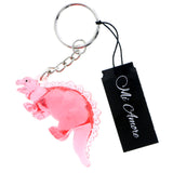 Mi Amore Stegosaurus Dinosaur Split-Ring-Keychain Red & Clear