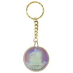 Zodiac Hologram Sagittarius Archer Split-Ring-Keychain Multicolor & Gold-Tone