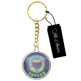 Mi Amore Zodiac Hologram Cancer Crab Split-Ring-Keychain Multicolor & Gold-Tone