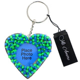Mi Amore Squishy Spike Heart Picture-Frame-Keychain Green & Blue