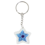 Mi Amore Star Split-Ring-Keychain Blue/Silver-Tone