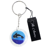 Mi Amore Orca Whale Ocean Split-Ring-Keychain Blue & Silver-Tone
