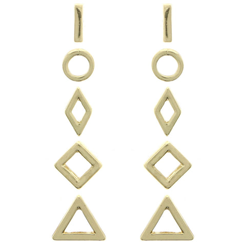 Mi Amore Shapes Multiple-Earring-Set Gold-Tone