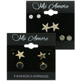 Mi Amore Star Multiple-Earring-Set Gold-Tone/Black