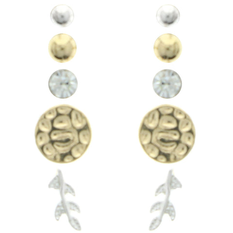 Mi Amore Crystal Multiple-Earring-Set Gold-Tone/Silver-Tone