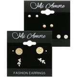 Mi Amore Crystal Multiple-Earring-Set Gold-Tone/Silver-Tone