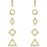 Mi Amore Shapes Multiple-Earring-Set Gold-Tone