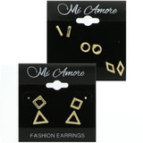Mi Amore Shapes Multiple-Earring-Set Gold-Tone