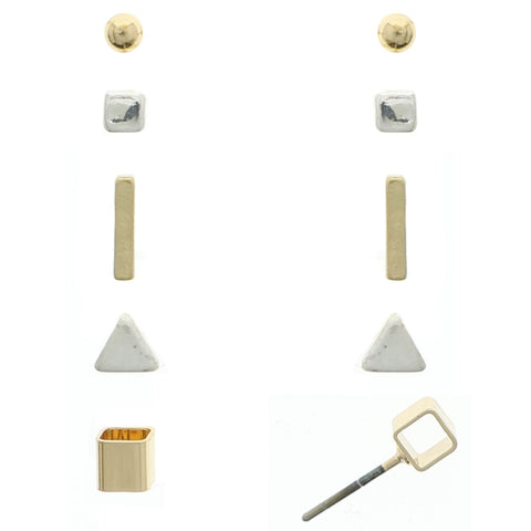 Mi Amore Shapes Multiple-Earring-Set Gold-Tone/Silver-Tone