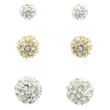 Mi Amore Crystal Multiple-Earring-Set Silver-Tone/Gold-Tone