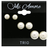 Mi Amore Multiple-Earring-Set White