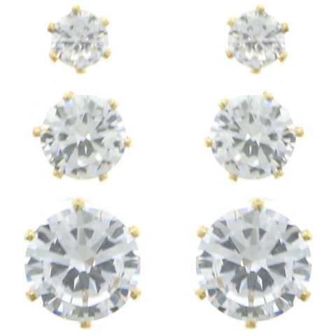 Mi Amore Multiple-Earring-Set Gold-Tone