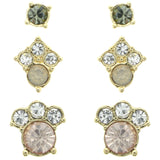 Mi Amore Crystal Multiple-Earring-Set Gold-Tone/Pink