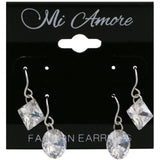 Mi Amore Cubic-Zirconia Multiple-Earring-Set Silver-Tone