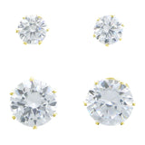 Mi Amore Cubic-Zirconia Multiple-Earring-Set Gold-Tone