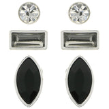 Mi Amore Multiple-Earring-Set Silver-Tone/Black