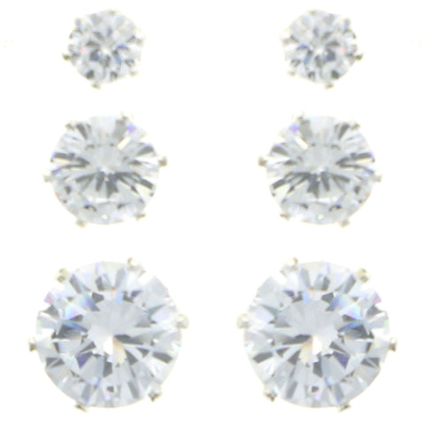 Mi Amore Multiple-Earring-Set Silver-Tone