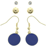 Mi Amore Multiple-Earring-Set Gold-Tone/Blue
