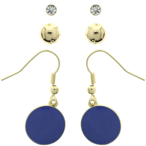 Mi Amore Multiple-Earring-Set Gold-Tone/Blue