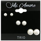 Mi Amore Multiple-Earring-Set White