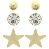 Mi Amore Star Multiple-Earring-Set Gold-Tone