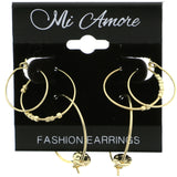 Mi Amore Multiple-Earring-Set Gold-Tone