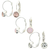 Mi Amore Multiple-Earring-Set Silver-Tone/Pink