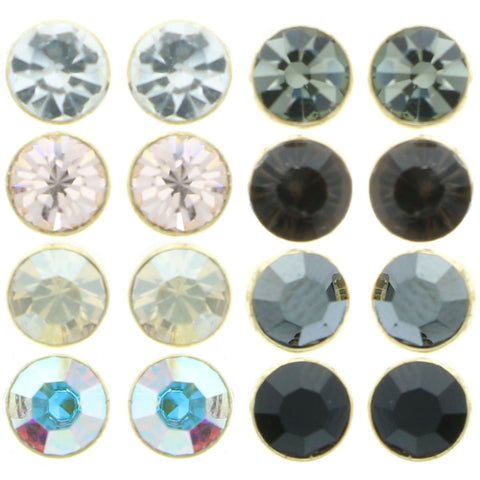 Mi Amore AB Finish Multiple-Earring-Set Gold-Tone