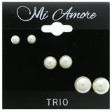Mi Amore Multiple-Earring-Set White