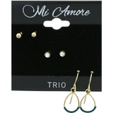 Mi Amore Multiple-Earring-Set Gold-Tone/Green