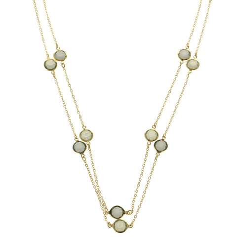 Mi Amore Long-Necklace Gold-Tone/Gray
