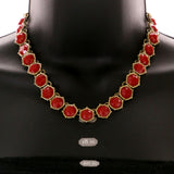 Mi Amore Necklace-Earring-Set Red/Gold-Tone