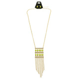Mi Amore Tassel Multiple-Necklace-Set Gold-Tone/Green