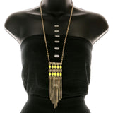 Mi Amore Tassel Multiple-Necklace-Set Gold-Tone/Green
