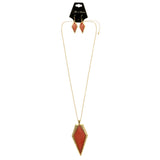 Mi Amore Necklace-Earring-Set Red/Gold-Tone