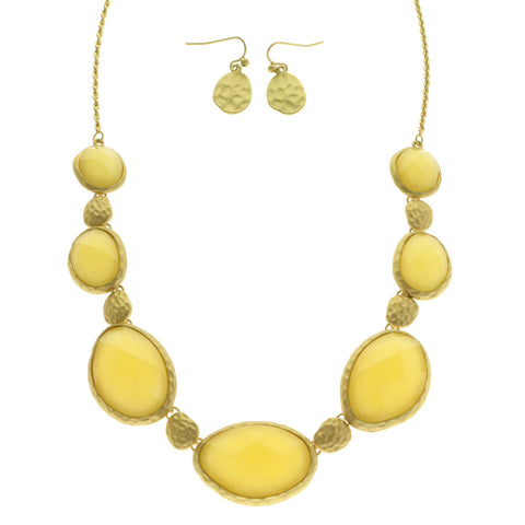 Mi Amore Necklace-Earring-Set Yellow/Gold-Tone