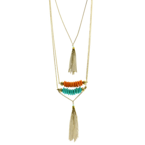 Mi Amore Long-Necklace Multicolor/Gold-Tone