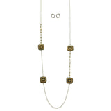 Mi Amore Necklace-Earring-Set Silver-Tone/Bronze-Tone
