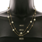 Mi Amore Long-Necklace Gold-Tone/White