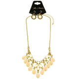 Mi Amore Necklace-Earring-Set Gold-Tone/Pink